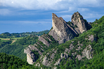 roccamalatina sassi park on a windy spring day