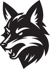 Fox animal Silhouette isolated on white background Minimalist fox vector illustration