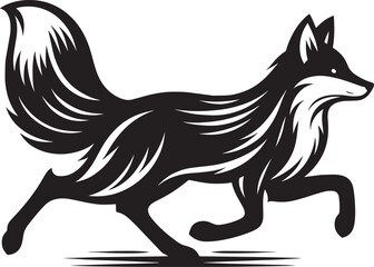 Fox animal Silhouette isolated on white background Minimalist fox vector illustration
