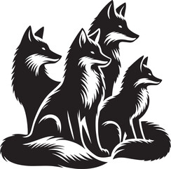 Fox animal Silhouette isolated on white background Minimalist fox vector illustration