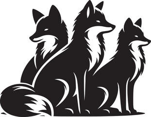 Fox animal Silhouette isolated on white background Minimalist fox vector illustration