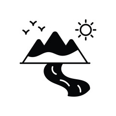 River icon vector stock illustration