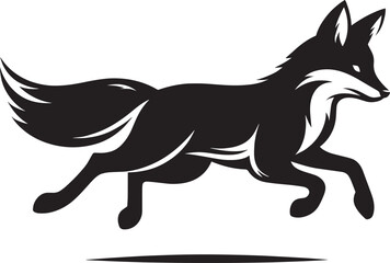 Fox animal Silhouette isolated on white background Minimalist fox vector illustration