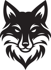 Fox animal Silhouette isolated on white background Minimalist fox vector illustration