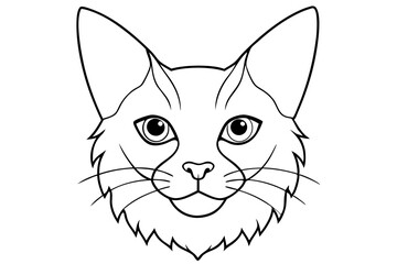 Obraz premium Line art of Cat head vector design 