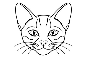 Line art of Cat head vector design 
