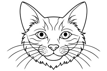 Line art of Cat head vector design 
