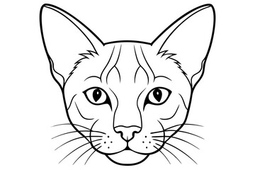 Line art of Cat head vector design 
