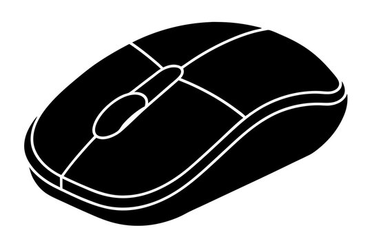 recommend clip art: Computer mouse silhouette isolated on a white background 
                    