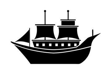 Silhouette of a ship vector illustration 
