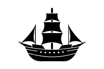 Silhouette of a ship vector illustration 
