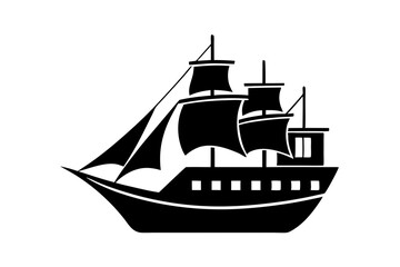 Silhouette of a ship vector illustration 

