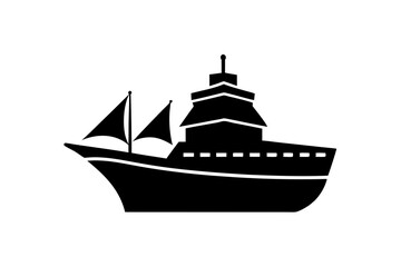 Silhouette of a ship vector illustration 
