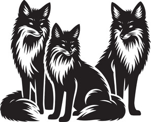 Fox animal Silhouette isolated on white background Minimalist fox vector illustration