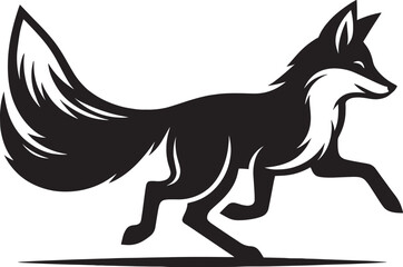Fox animal Silhouette isolated on white background Minimalist fox vector illustration