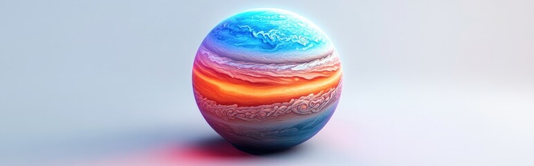 Isolated on a white background this 3D cartoon rendering showcases Jupiter