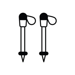 Hiking Stick icon vector stock illustration