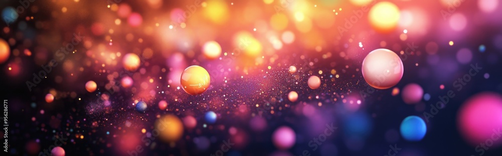 Aufkleber colorful abstract particles in a 3d cartoon presentation background