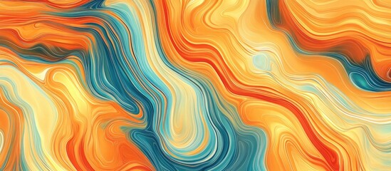 Fototapeta premium Abstract hand drawn seamless pattern of fluid wavy marble design in a 3D cartoon style resembling batik