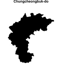 Chungcheongbuk-do province blank outline map