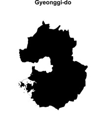 Gyeonggi-do province blank outline map