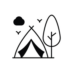 Campground icon vector stock illustration