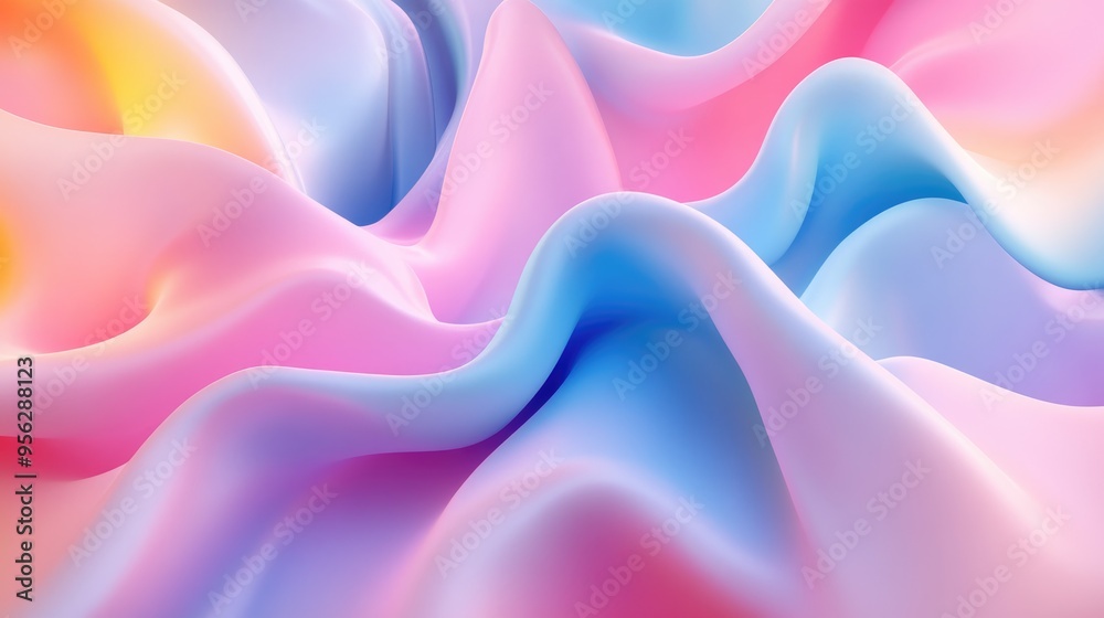 Aufkleber very soft and sweet abstract background in pastel colors rendered in 3d cartoon style