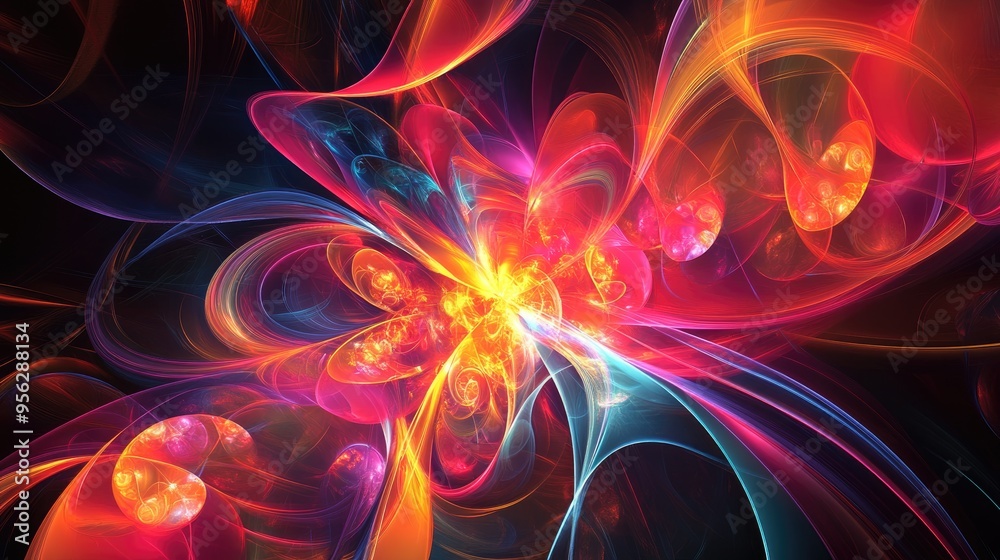 Aufkleber Good abstract figure to background with 3D cartoon rendering and fractal effects