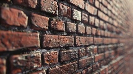 brick wall texture in perspective pattern close