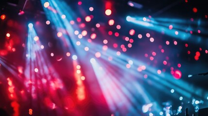 Fototapeta premium Live concert performance with vibrant stage lighting and illuminated background
