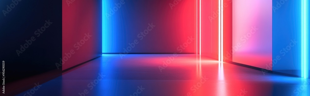 Poster Minimalistic geometric abstract backdrop 3D rendering