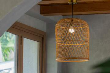 Wicker ceiling light decoration