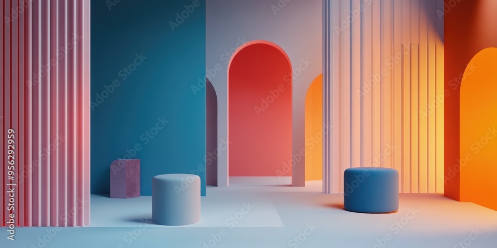 Poster stunning backdrop featuring geometric shapes 3d illustration 3d rendering