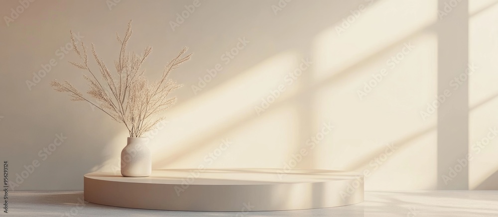Poster Minimalist abstract scene for 3D render of a product display podium