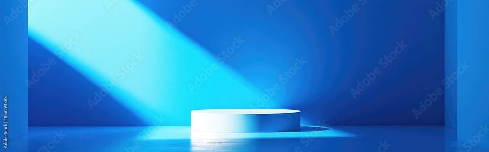 Aufkleber minimalist abstract background featuring a pedestal in 3d illustration and rendering