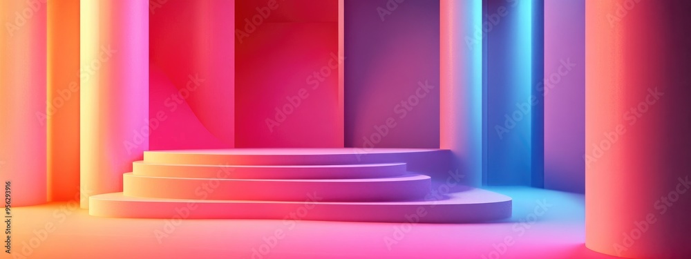 Aufkleber Elegant minimalist abstract backdrop 3D illustration 3D rendering
