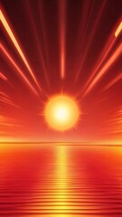 Obraz premium Digital sun background with a glowing orange and red gradient