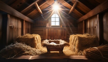  The Manger in Bethlehem
A focus on the manger itself, placed in a simple, rustic stable.