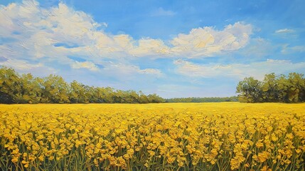 Obraz premium Yellow Wildflower Meadow Summer Landscape