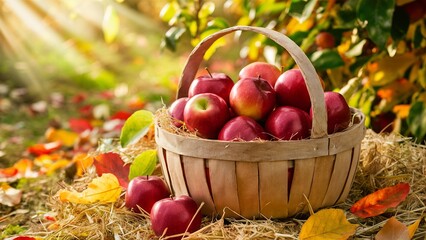 Crisp Apple Cider in a Rustic Fall Basket