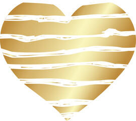 Heart line pattern gold color