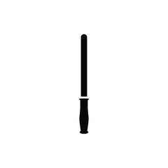 Police baton black and white flat vector icon design