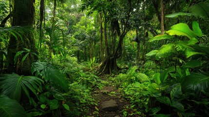 Obraz premium Southeast Asian rainforest with deep jungle