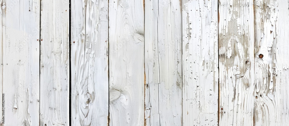 Poster Background features white wooden boards displaying texture suitable as a copy space image