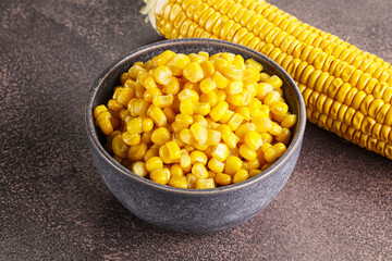 Marinated corn in the bowl