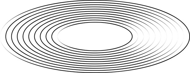 Oval icons with lines. Geometric shape