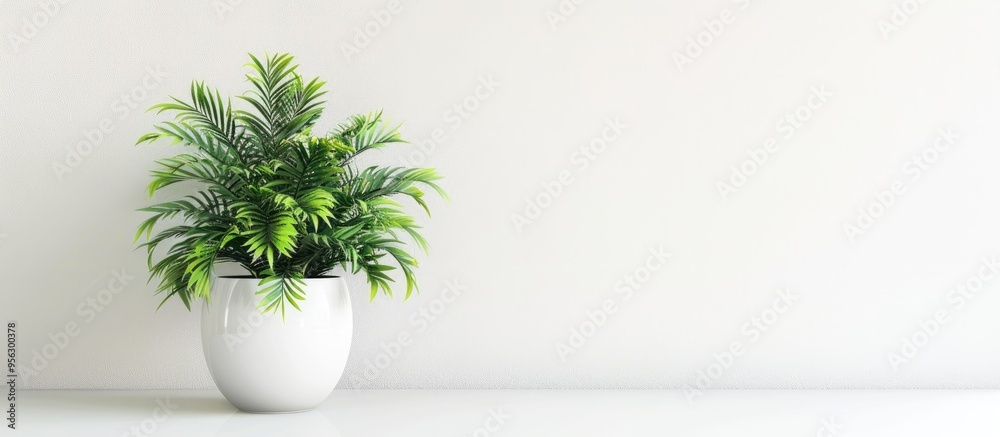 Canvas Prints indoor plant displayed with copy space image on a white backdrop