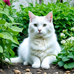 cat on the garden