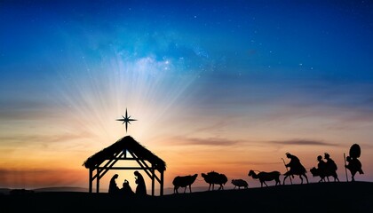 Bethlehem at Dawn
The first light of dawn breaking over Bethlehem, with the star still shining above.