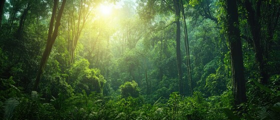 Obraz premium Southeast Asian rainforest with deep jungle